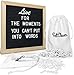 Changeable Black Felt Letter Board - 10x10 Inches - w/362 Words, Letters, Numbers, and Symbols - Wooden Message Sign Letterboards Include Oak Wood Frame with Wall Mount and Canvas Bags by Felt Clever
