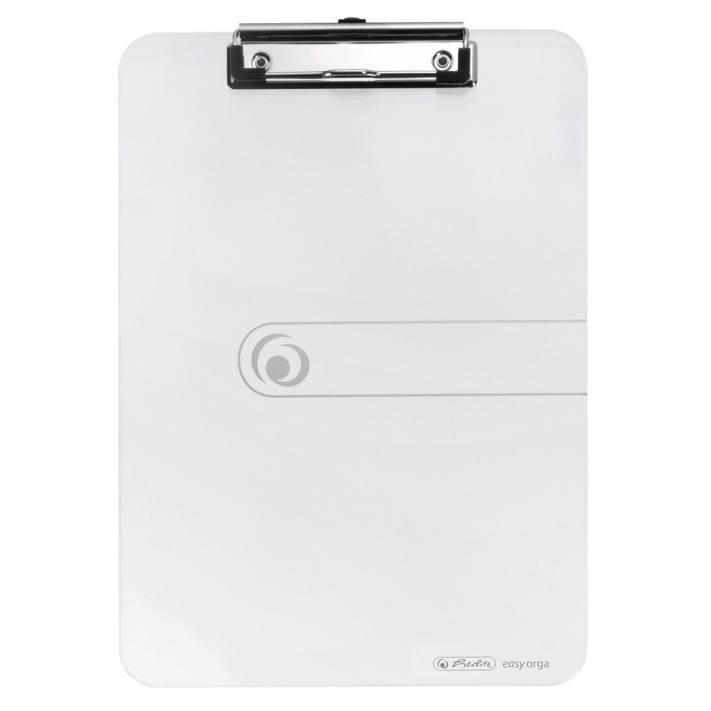 Herlitz 10842409 Clipboard A4 Kraft Paper Cover with Clip Mechanism and Hanging Hole, FSC Mix. Assorted Colours. Transparent
