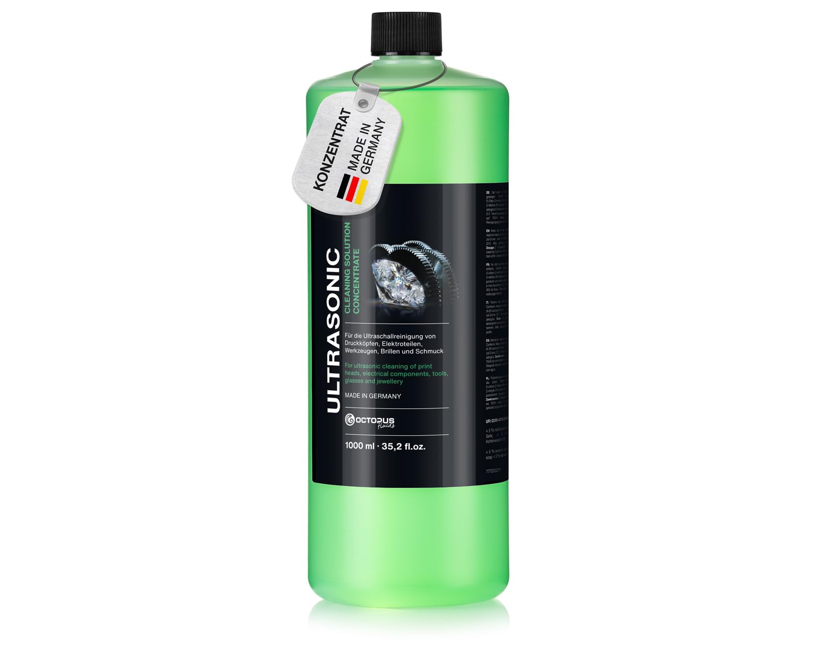 OCTOPUS powerful ultrasonic cleaner, concentrate for use in ultrasonic cleaner, glasses cleaner, mechanics and printing technology cleaner 1L (1000ml) — image 1