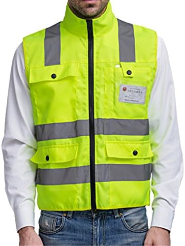 VanSafety Hi-Vis Reflective Vest With 4 Pocket High Visibility Running Safety Bands, M