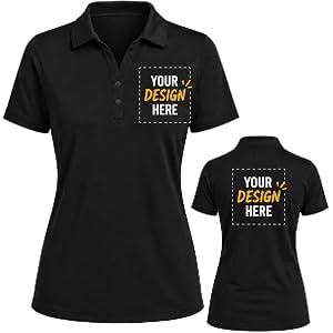 Custom Polo Shirt for Men & Women, Embroidered Text & Printed Logo/Text, Personalized Golf Polo Shirt