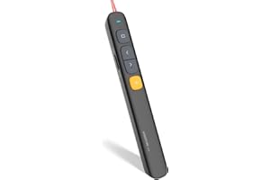 KNORVAY N29 Presentation Clicker Slide Pointer Clicker for Powerpoint Presentations, Wireless Presenter with Hyperlink & Volume Control, Presentation Remote(Black)