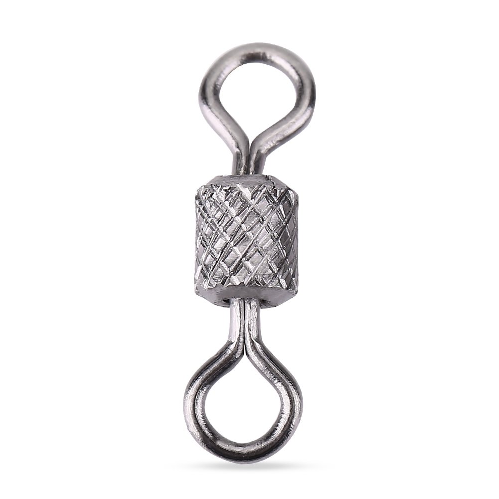 Fishing Swivels Size 4 72LB Strength 100PCS, Barrel Swivels with Ball Bearing Rotation, Corrosion Resistant Connector Tackle for Saltwater Freshwater Carp Sea Bass Fishing
