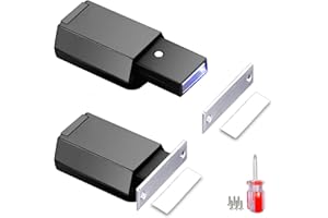 Push to Open Door Latch Cabinet Hardware ZKRIOC 2 Pack Magnetic Push Latch & Lock Heavy Duty Touch Latch and Catch for Hidden Door Drawer Push Release Tip on Strong Pop Out, Black