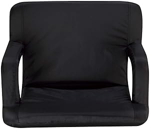 Naomi Home Venice Stadium Seat for Bleachers Portable Reclining with Armrest Grande/Black