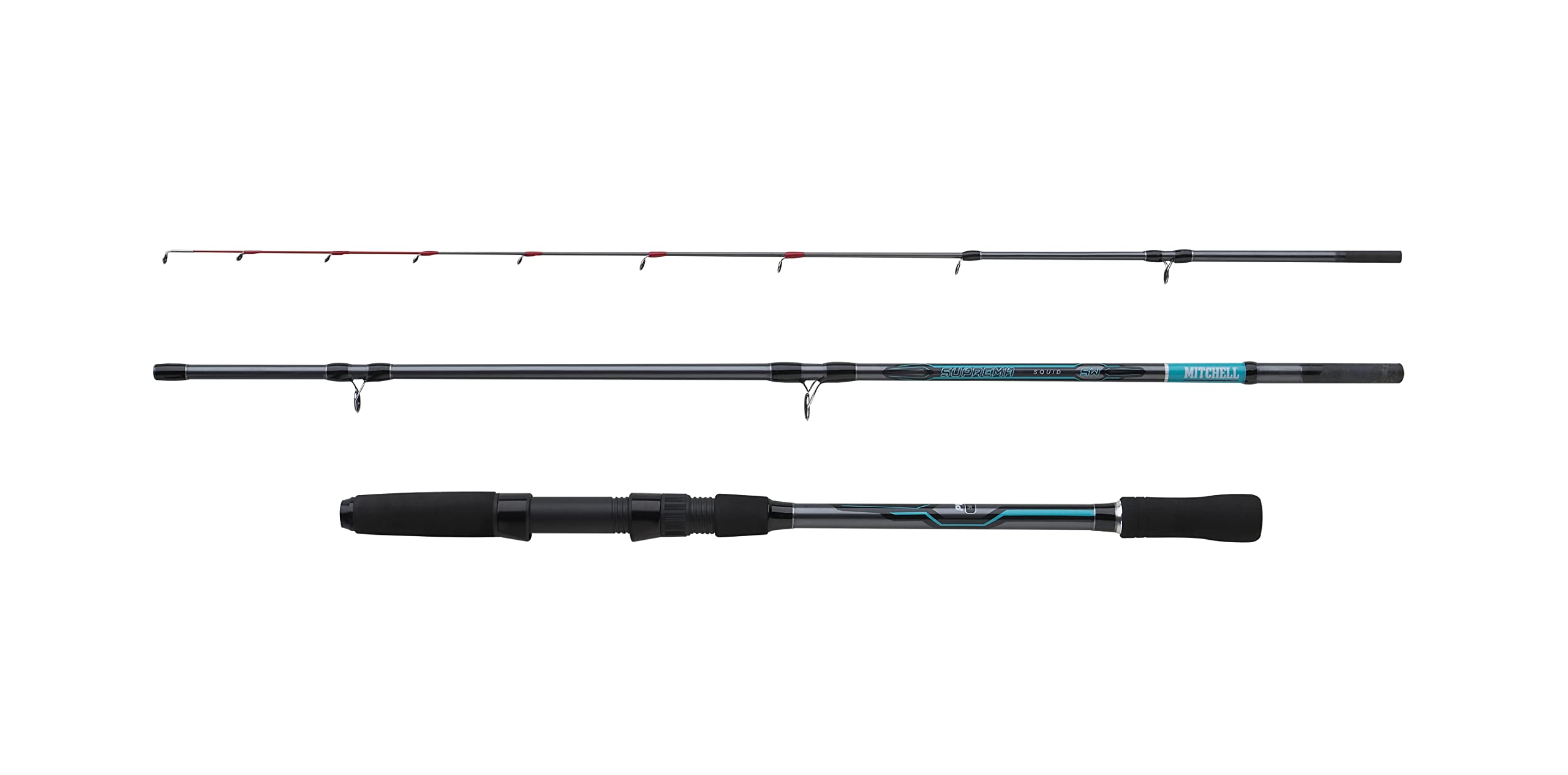 Mitchell Suprema Squid Fishing Rod, Designed and Developed in Italy, M30 Carbon Blank, Bright and Solid Tip for Lure Control and Bite Detection, Short Transport Length for Easy Travel