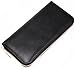 Iswee RFID Blocking Women's Leather Zipper Closure Wristlet Slim Wallet Card Case Purse Clutch (Black)
