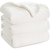 Bedsure GentleSoft Sherpa Fleece Blankets King Size for Bed, Non-Heated, Thick and Warm Throw for Women and Men, Soft Fuzzy Plush King Blanket for Winter, White, 108x90 Inches