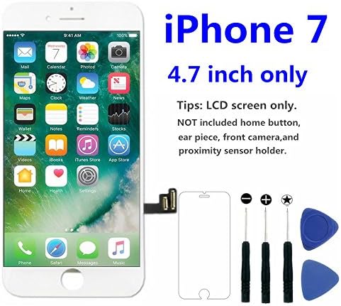 iPhone 7 Screen Replacement,4.7 inch LCD Screen Display Touch Screen Digitizer Assembly with Professional Glass Screen Protector and all repair tools (White)