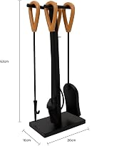 Charles Bentley Iron Fireside Companion Set Poker Tongs Shovel Brush view 8