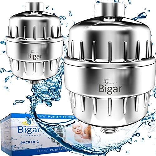 2 Pack | Enhancer Water Softener Shower Head Filter For Hard Water with Silver Layer - High Output Shower Water Filters | 10 Stage Showerhead Filter | Filtrered to Remove Chlorine and Flouride