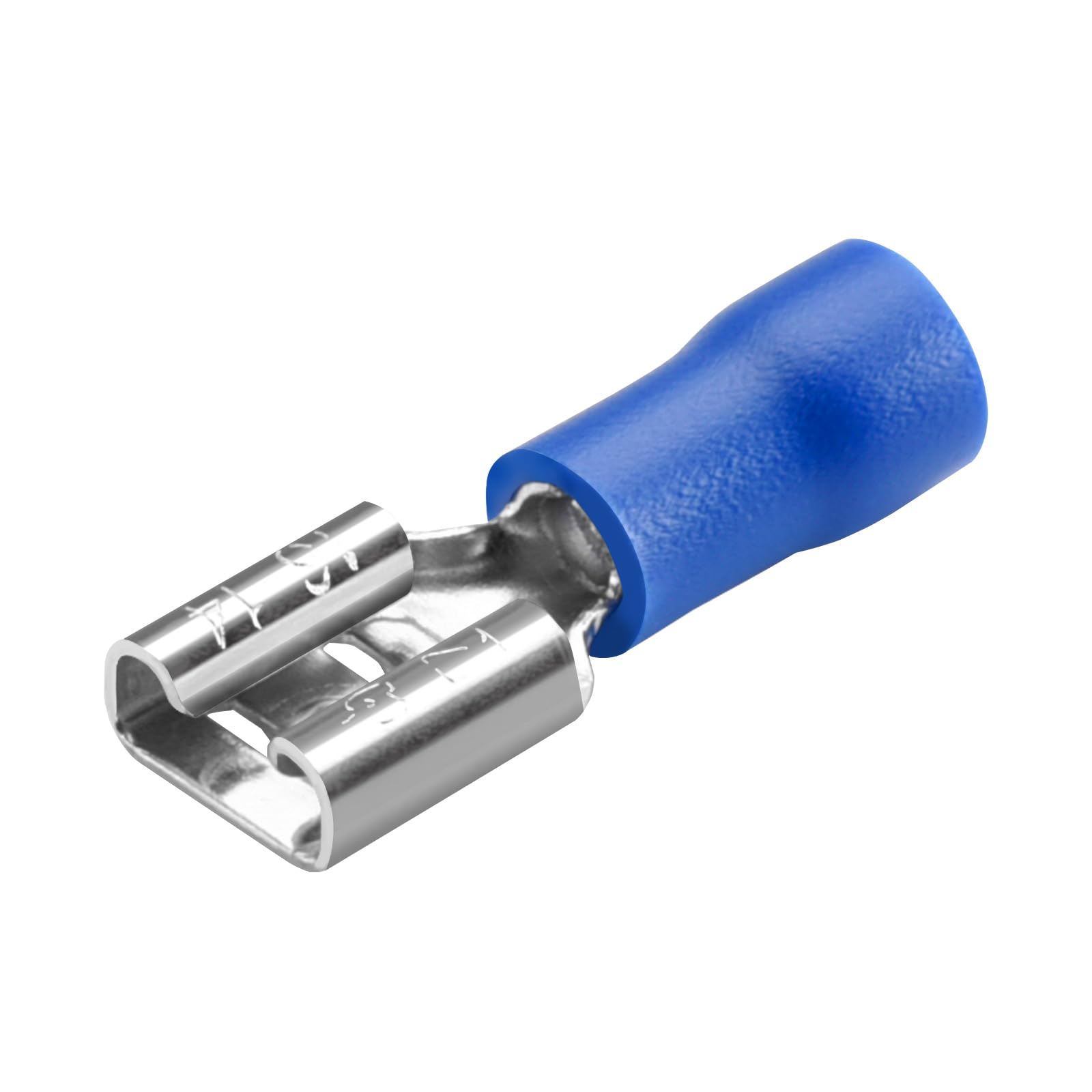 Heschen Female Quick Disconnects Vinyl insulated, FDD2-250, 6.3 x 0.8mm Cable Terminal, for 1.5-2.5mm² (16-14 AWG), Blue, 100Pack