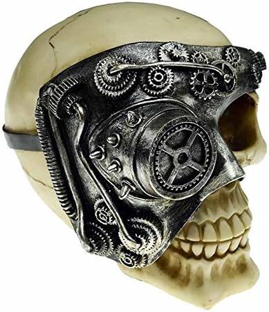 Steampunk de calavera de adorno de resina natural color/caja/STEAM PUNK: Amazon.es: Jardín