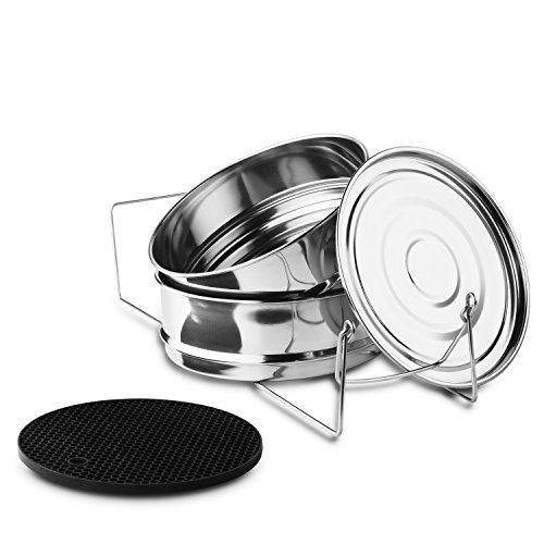 Aozita Stackable Steamer Insert Pans with Sling for Instant Pot Accessories 6/8 qt - Pot in Pot, Baking, Casseroles… 2 Aozita Stackable Steamer Insert Pans with Sling for Instant Pot Accessories 6/8 qt - Pot in Pot, Baking, Casseroles… - Image 3
