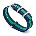 CIVO Watch Bands NATO Premium Ballistic Nylon Watch Strap Stainless Steel Buckle (Navy/Shamrock, 18mm)