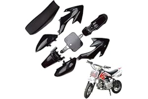 MACHSWON Black/Red Mudguard 8-Piece Plastic Body Fairing kit with Cushion Tank Shrouds Tank Shrouds Number Plate for CRF50 XR