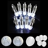 Acmee Bright Non-blinking LED Balloon Lights for Balloon Paper Lantern Party Decoration (White, Pack of 24)