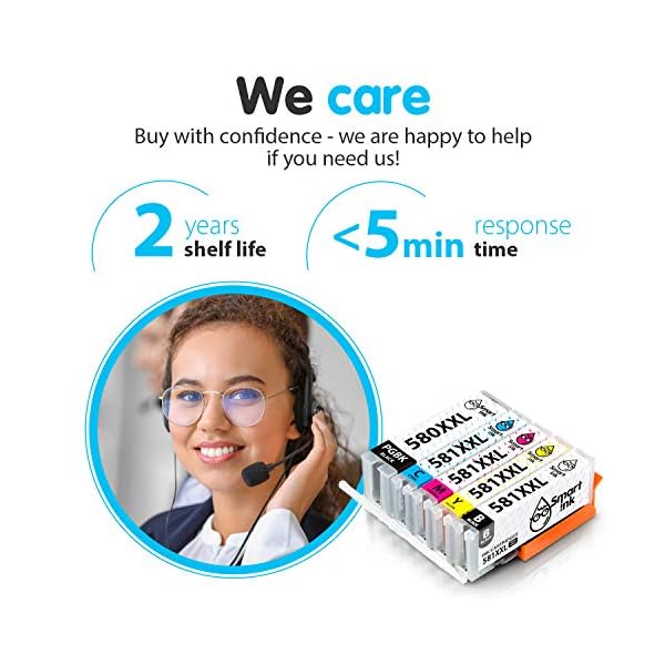 Smart Ink Kompatible Druckerpatronen als Ersatz für Canon 580 XXL 581 XXL PGI 580XXL CLI 581XXL (PGBK & BK/C/M/Y) Patronen Multipack für Pixma TS705 TS6151 TS6150 TR8550 TS6250 TR7550 TS6251 – Bild 7