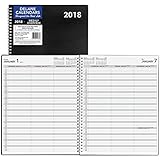 2018 Weekly Appointment Book, 8.5 x 11 inches, Premium Paper, Daily Hourly Planner, Black, 12 Months