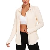 Vldnery Women's UPF 50+ Sun Protection Lightweight Jacket Zip Up Long Sleeve Sun Shirt for Women with Thumb Hole Hiking (Beige Small)