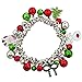 LUX ACCESSORIES Silver Tone Christmas X-Mas Holiday Jingle Bells Charm Bracelet