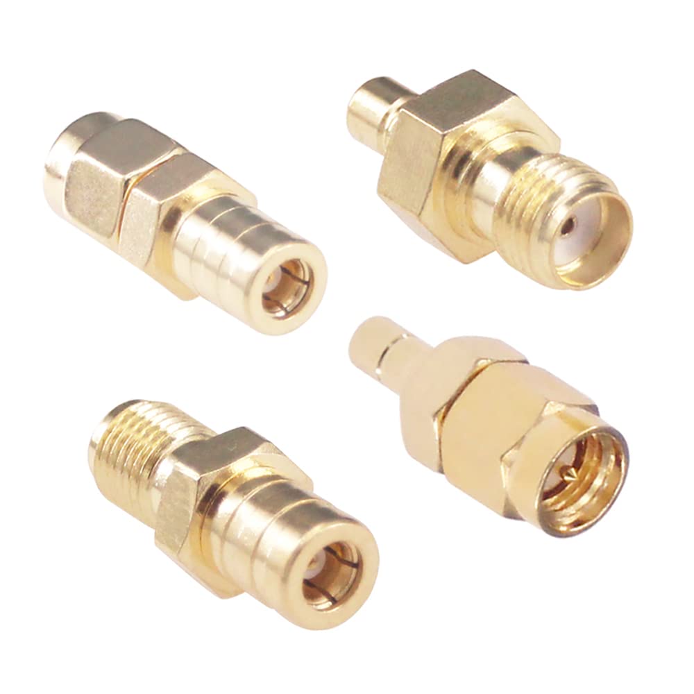 RFaha 4pcs SMA to SMB Coax Connector SMA Male/Female to SMB M/F RF Coaxial Adapter Kit(F110-4)