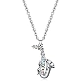 VEEHOO Saxophone Necklace for Women,Music Lover Jewelry Valentine's Day Christmas Gifts for Her