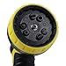 GLOUE Garden Hose Nozzle- 9 Way Spray Pattern Flow Control Nozzle- Extra 10 washers-for Patio, Lawn & Garden, Car Wash and Pets Showering-Supreme Customer Satisfaction(Yellow)