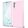 oakxco for Samsung Galaxy Note 10 Phone Case Liquid Silicone Grip, Cute Thin Slim Soft Rubber TPU Plain Smooth Gel Cover for Women Girl Aesthetic, Matte Solid Protective & Shockproof, Rose Light Pink