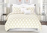 Unique Home 8-Piece Lucilla Pinch Pleat Comforter Sets Bed in a Bag (King, White)