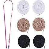 Gejoy 6 Pieces Replacement Drawstring with Cords Threader Drawstrings Easy Threader for Pants Shorts Coats