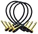 WORLDS BEST CABLES 3 Units - 12 Inch - Pedal, Effects, Patch, Instrument Cable Custom Made Made Using Mogami 2319 Wire and Eminence Gold Plated ¼ inch (6.35mm) R/A Pancake Type Connectors