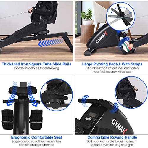 image for Goplus Magnetic Rowing Machine, Foldable Rower with 10-Level Tension R
