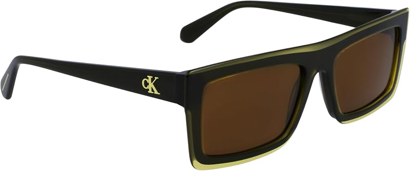 Unisex Adult Sunglasses CKJ23657S - Lime with Solid Olive Lens
