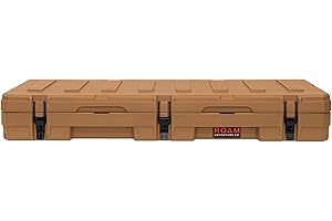 ROAM ADVENTURE CO. Roam Rugged Case Cargo Box - Rooftop Cargo Carrier Camping Gear Storage Box - Truck Bed Organizer - Overlanding Gear Truck Bed Storage Camping Storage, LLDPE Shell Lockable Storage Box (83 L, Tan)