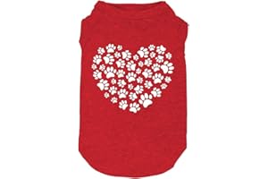 WEOKWOCK Dog Shirts Hearts Print Funny Graphic Small Large Dog Clothes Puppy Vest Gift for Dog Valentine's Day Apparel (X-Small, Q-Red03)