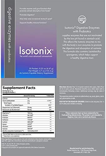 Isotonix Digestive Enzyme Supplement w/Probiotics Travel Packs - Box (20 Packets/6.6 gram Serving/Packet) by Isotonix, 4.6oz
