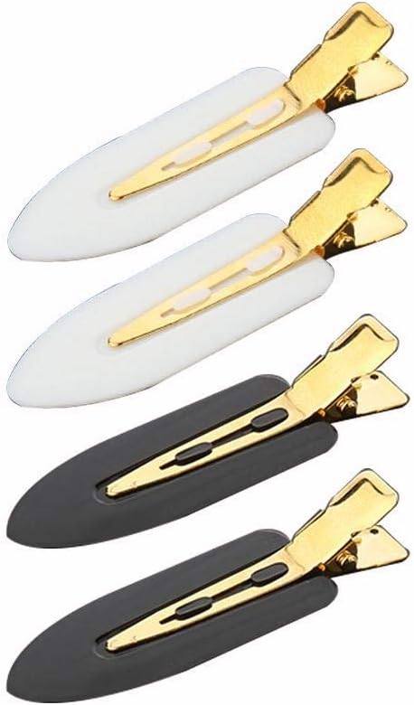 4 Pcs Seamless No Bend Hair Clips Leaf Barrettes No Mark Pin Curl Clip Makeup Hairstyle No Fold Hair Clip Korean No Crease Hair Styling Bang Hairpins Tool Portable