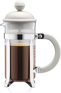 Bodum 1913-913 CAFFETTIERA Kaffeebereiter (French Press System, Permanent Edelstahlfilter, 0,35 liters) cremefarben