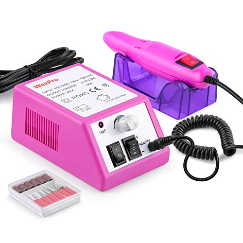 Nail Drill Machine Kit, WeePro Professional Electric Nail File Drill Remove & Polish Acrylic Nail & Gel Nail - Manicure Pedicure Polishing Shape Tool Set for Home Salon - Nail Art polisher Set for DIY