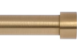 VOIIY Gold Curtain Rods for Windows 48 to 84 Inch(4-7 Feet),1" Diameter Drapery Rods with Modern Style End Cap Finials,Size:36-88 Inch,Warm Gold