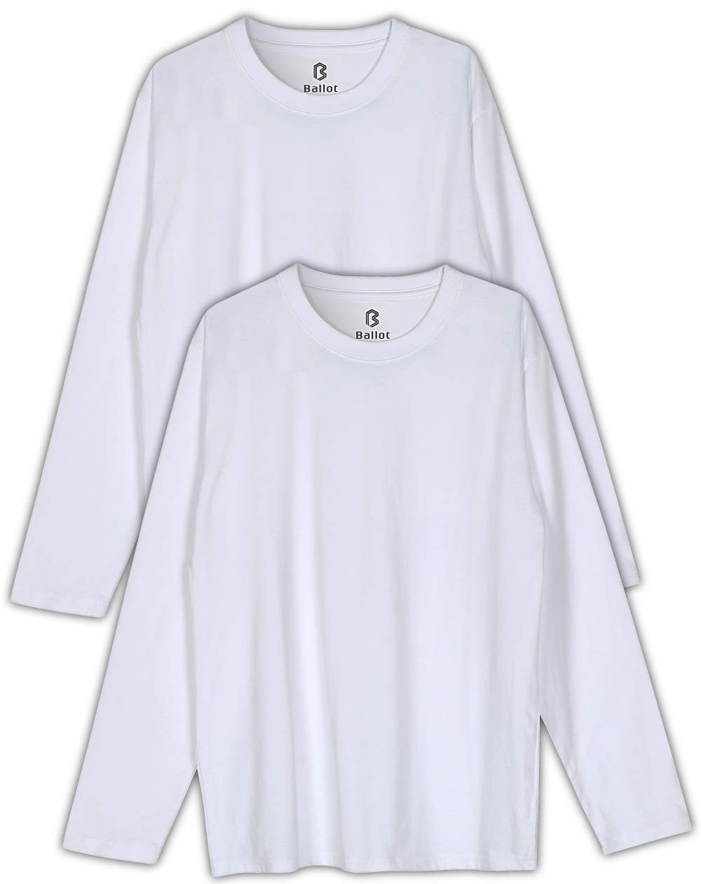 Barot T-Shirt, Plain, Long Sleeve, Thick Fabric, Undershirt, 100% Cotton, 2-Piece Set