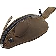 Hide & Drink, Mouse-Shaped Coin Pouch, Change Pouch, Pocket Case for Coins, Travel Accessory, Full Grain Leather, Handmade, Bourbon Brown