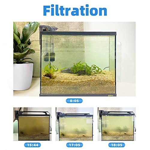 boxtech Aquarium Hang On Filter - Power Waterfall Suspension Oxygen Pump - Submersible Hanging Activated Carbon Biochemical Wall Mounted Fish Tank Filtration Water (5-10 Gal)
