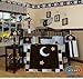 GEENNY 13 Piece Crib Bedding Set, Brown/Blue Star and Moon