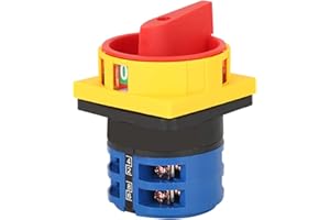 EDINSTRY 1Pcs Universal Changeover Selector Switch, Power Transfer Switch, 2 Positions 8 Terminals, LW26GS-32/04-2 Padlock 380V 32A Motor, Water Pump Generators, Rotary Cam Selector