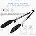 Kitchen Tongs Set Stainless Silicone Cooking Tongs - 3 piece Set of 7,9 and 12 inch Heat Resistant Locking Salad Tongs with Built-in Stand - A Serving and Feeding Set for BBQ,Grill,Salad,Cooking