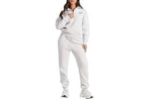 Herseas Women 2 Piece Outfits Sweatsuit Lounge Set Half Zip Pullover with Jogger Airport Tracksuit Matching Pants Set