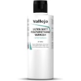 Vallejo - Polyurethane Varnish | Ultra Matt Finish 200 ml. (6.76 fl.oz.) | Extraordinary Hardness &amp; Permanence | Create a Perfect Clear Coat | Scratch Resistant for Outdoor and Indoor Surfaces