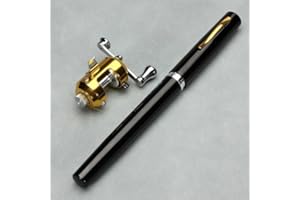 G Ganen 38inch Mini Portable Pocket Aluminum Alloy Fishing Rod Pen Great Gift